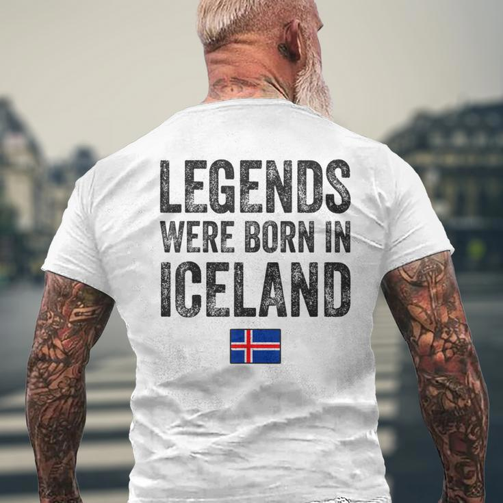 Legends Were Born In Iceland Icelandic Flag Pride Roots Men's T-shirt Back Print Gifts for Old Men
