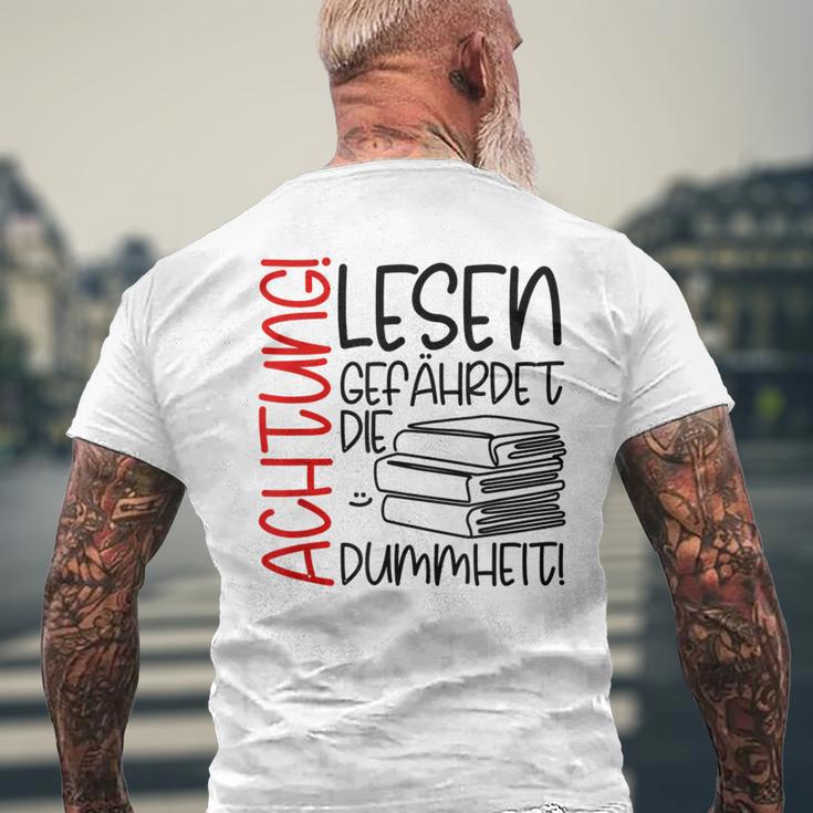 Lesen Dummheit S T-Shirt mit Rückendruck Geschenke für alte Männer