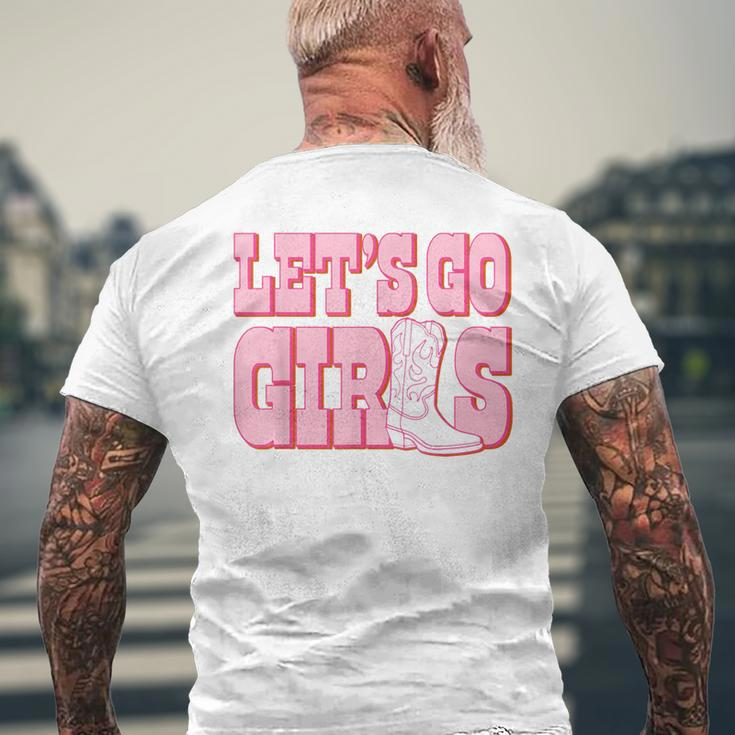 Let's Go Girls Cowgirl Boot Bachelorette Party Matching Men's T-shirt Back Print Gifts for Old Men
