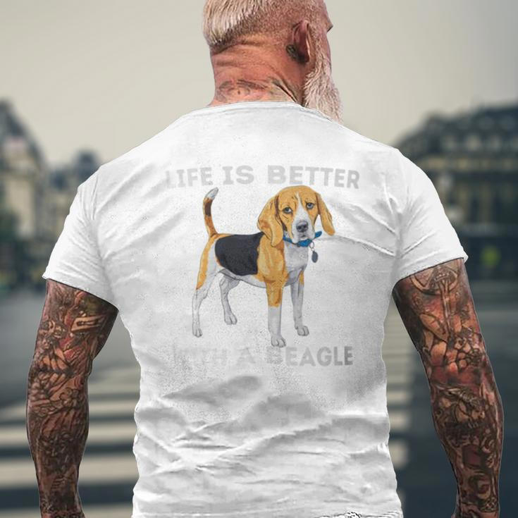 Life Is Better With A Beagle Beagle Dog Lover Pet Owner Men's T-shirt Back Print Gifts for Old Men