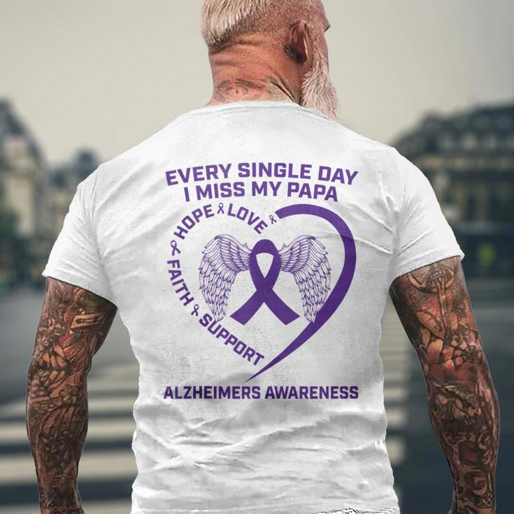 Lila Schleife Flügel Alzheimers Awareness In Memory Of Papa T-Shirt mit Rückendruck Geschenke für alte Männer