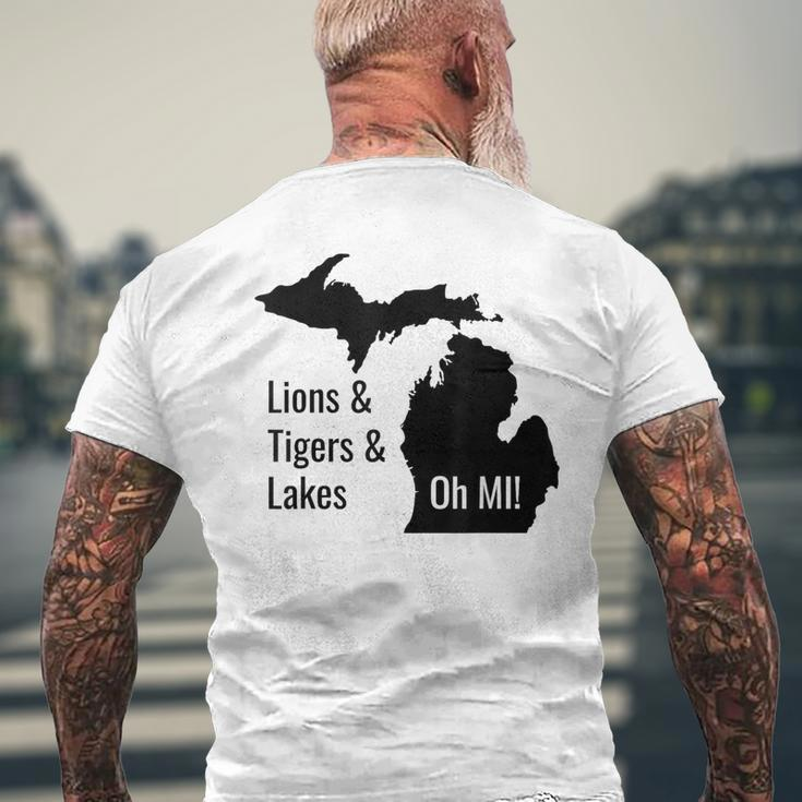 Lions And Tigers And Lakes Oh Mi Men's T-shirt Back Print Gifts for Old Men