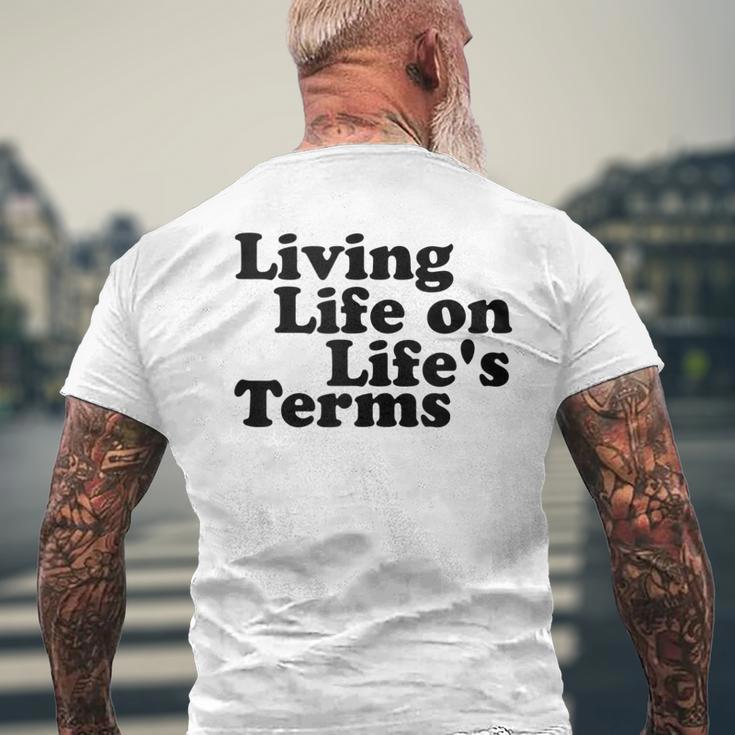 Living Life On Life's Terms Alcoholics Aa Anonymous 12 Step Men's T-shirt Back Print Gifts for Old Men