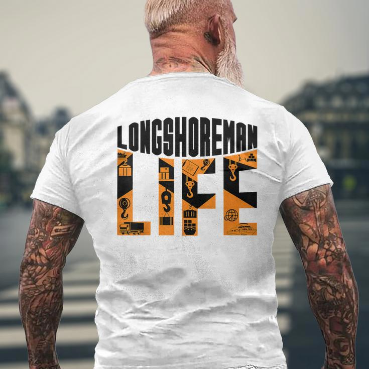 Longshoreman Life Dock Worker Laborer Dockworker Men's T-shirt Back Print Gifts for Old Men