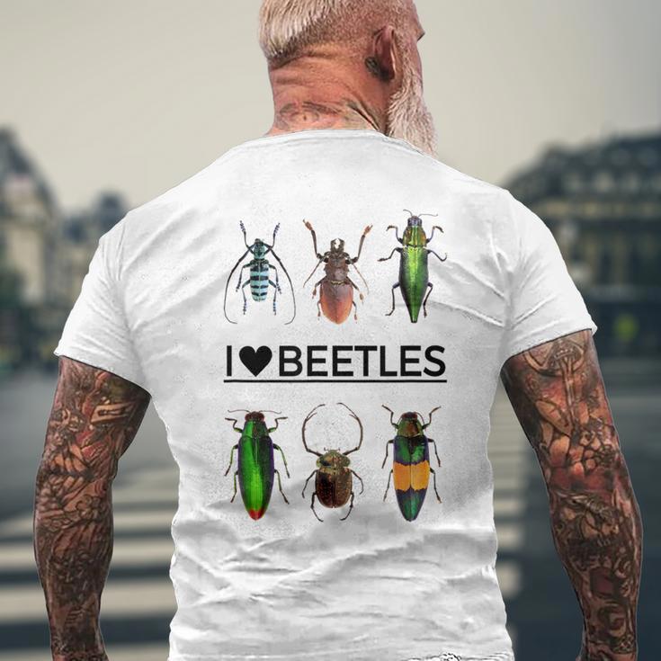 I Love Beetles- Insect Bug Lover Men's T-shirt Back Print Gifts for Old Men