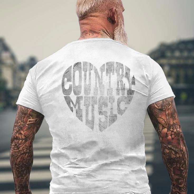 I Love Country Music Lovers Cute Country And Western Men's T-shirt Back Print Gifts for Old Men