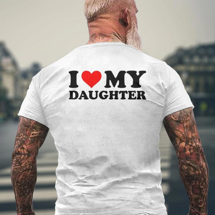 I Love My Daughter Red Heart I Heart My Daughter Mens Back Print T-shirt Gifts for Old Men