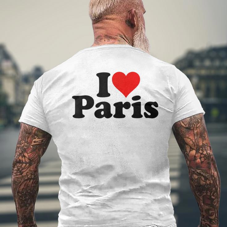 I Love Heart Paris France T-Shirt mit Rückendruck Geschenke für alte Männer