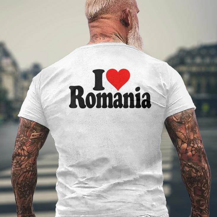 I Love Heart Rumänien Rumänische Kultur T-Shirt mit Rückendruck Geschenke für alte Männer