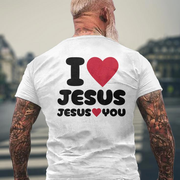 I Love Jesus And Jesus Loves You Christian Men's T-shirt Back Print Gifts for Old Men