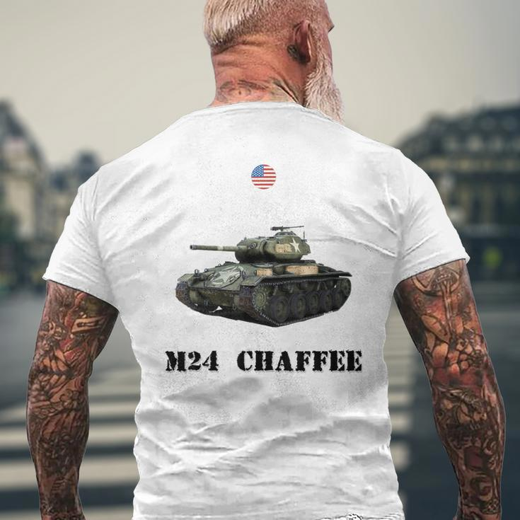 The M24 Chaffee Usa Light Tank Ww2 Military Machinery Men's T-shirt Back Print Gifts for Old Men