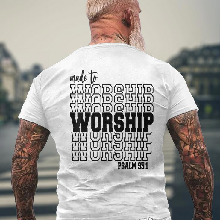 Made To Worship Men's T-shirt Back Print Gifts for Old Men