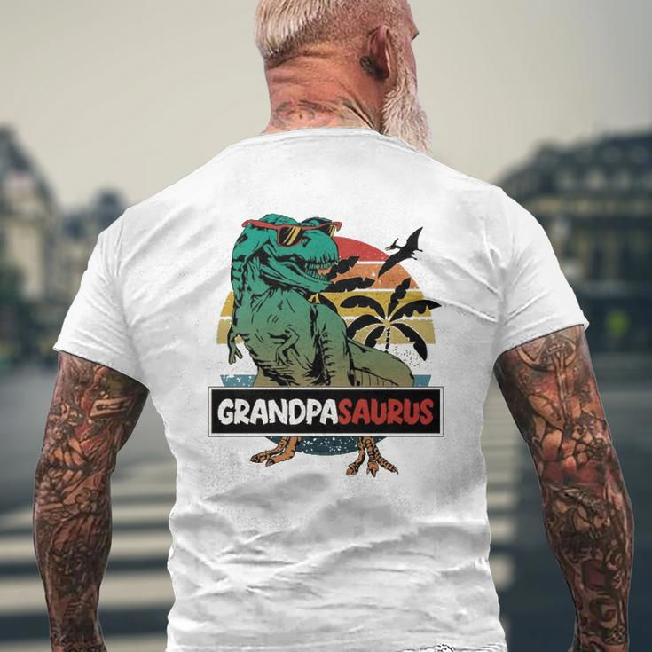 Matching Family Grandpasaurusrex Father's Day Grandpa Mens Back Print T-shirt Gifts for Old Men