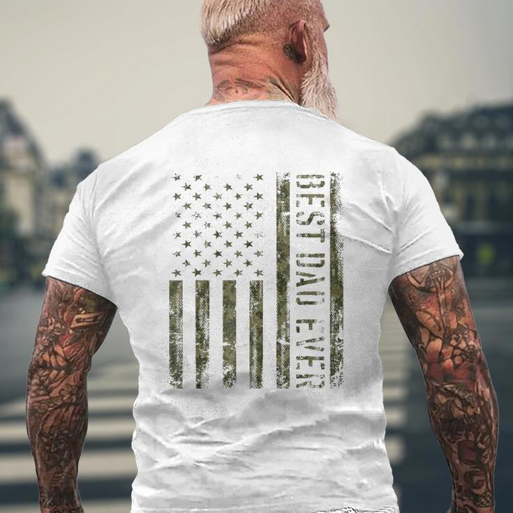 Mens Best Dad Ever American Flag Camofor Fathers Day Mens Back Print T-shirt Gifts for Old Men