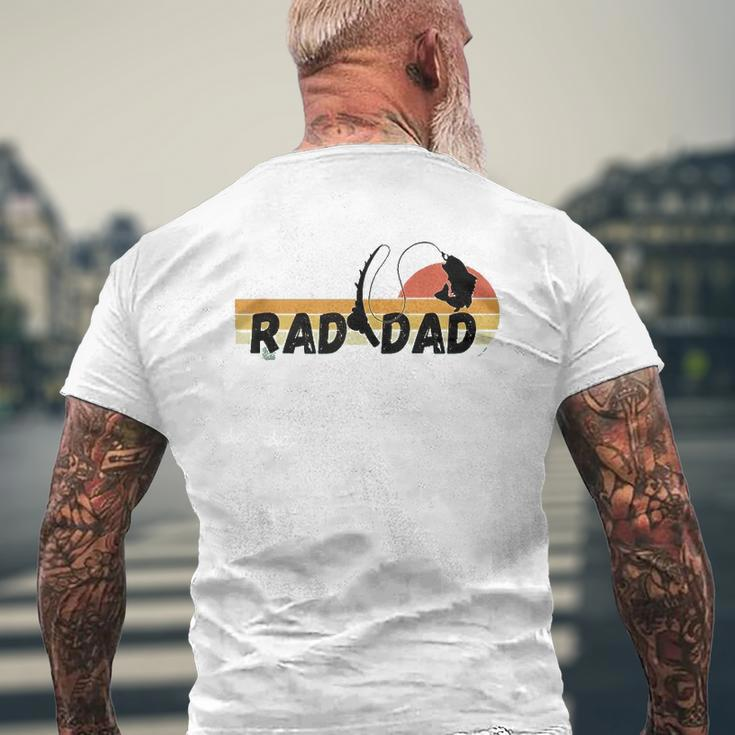 Mens Cool Retro Fishing Rad Dad Father's Day Mens Back Print T-shirt Gifts for Old Men