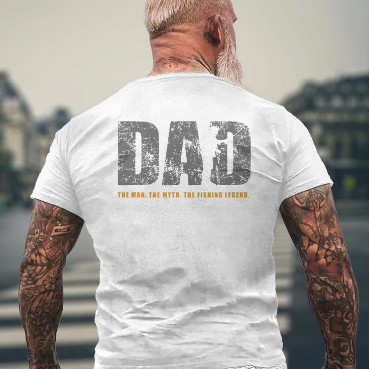Mens Fishing Dad Fishing Lover Mens Back Print T-shirt Gifts for Old Men