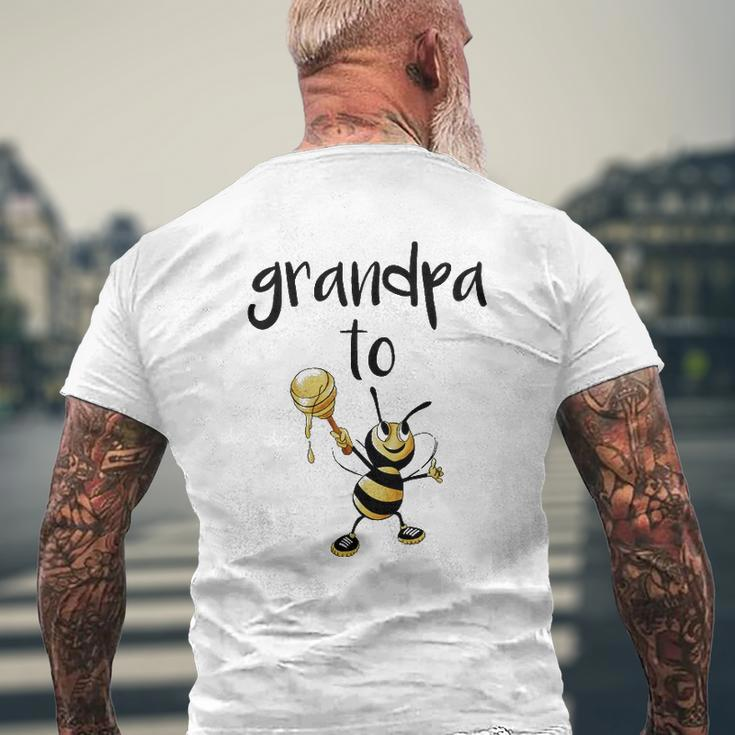 Mens Grandad To Be Grandpa To Bee Baby Announcement Mens Back Print T-shirt Gifts for Old Men