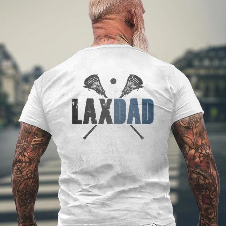 Mens Lax Dad Lacrosse Player Father Parent Coach Vintage Mens Back Print T-shirt Gifts for Old Men