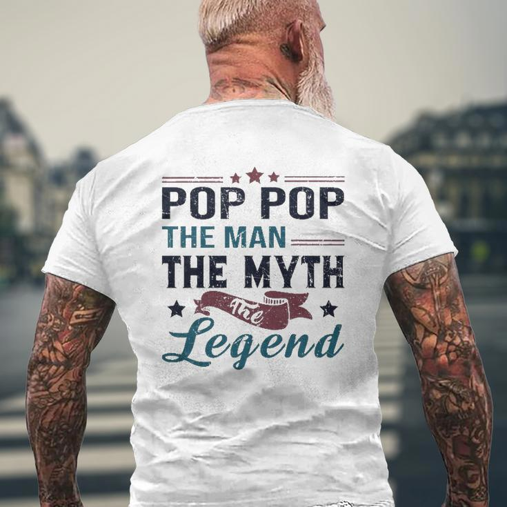 Mens Pop Pop The Man The Myth The Legend Retro Vintage Dad's Mens Back Print T-shirt Gifts for Old Men
