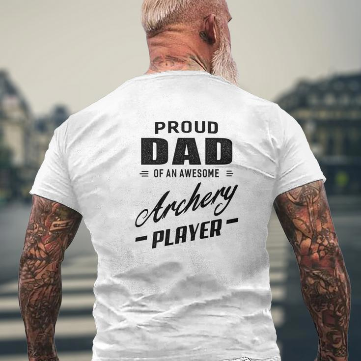 Mens Proud Dad Of An Awesome Archery Player For Men Mens Back Print T-shirt Gifts for Old Men