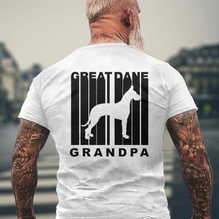 Mens Retro Style Great Dane Grandpa Dog Grandparent Mens Back Print T-shirt Gifts for Old Men