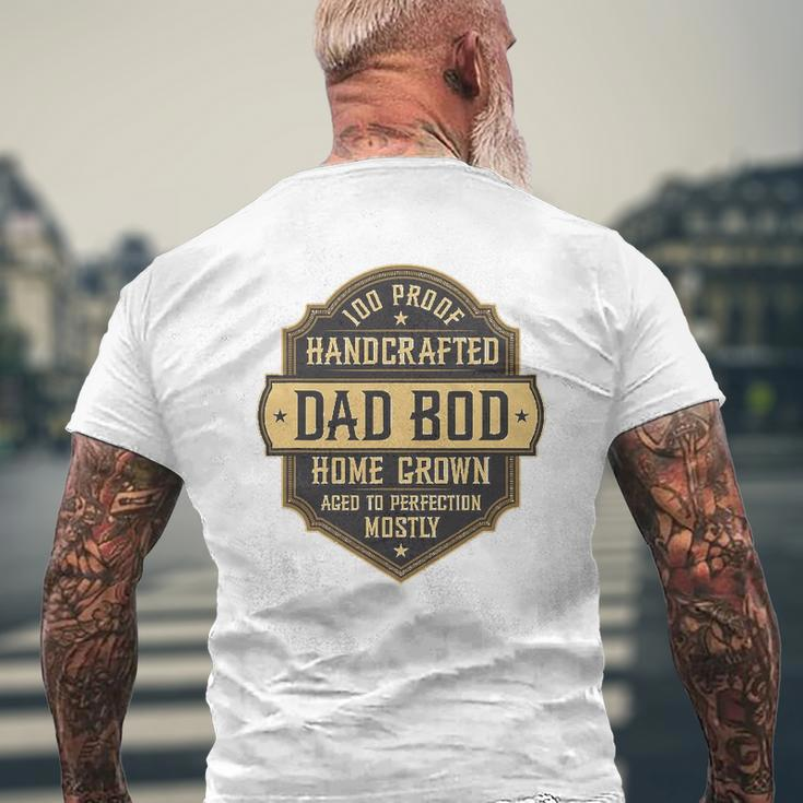 Mens Vintage Whiskey Label Dad Bod Drinking Father's Day Mens Back Print T-shirt Gifts for Old Men