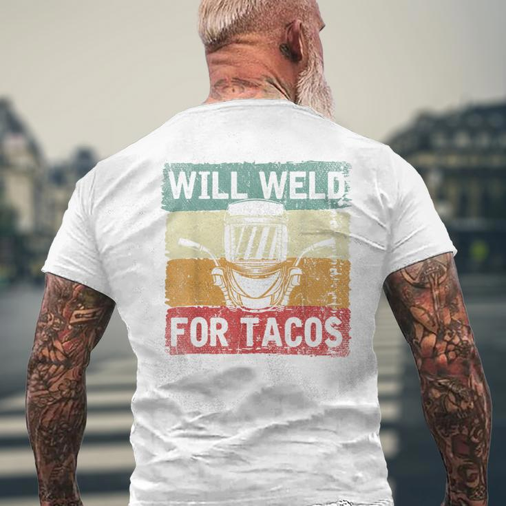 Mexican Tacos Lover Welder Slworker Weld Retro Welding Men's T-shirt Back Print Gifts for Old Men