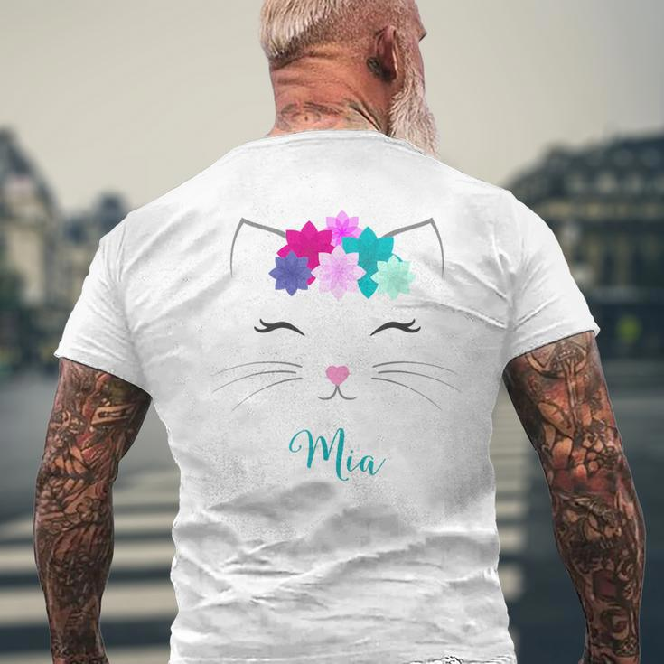 Mia Name Personalised Kitty Cat Men's T-shirt Back Print Gifts for Old Men