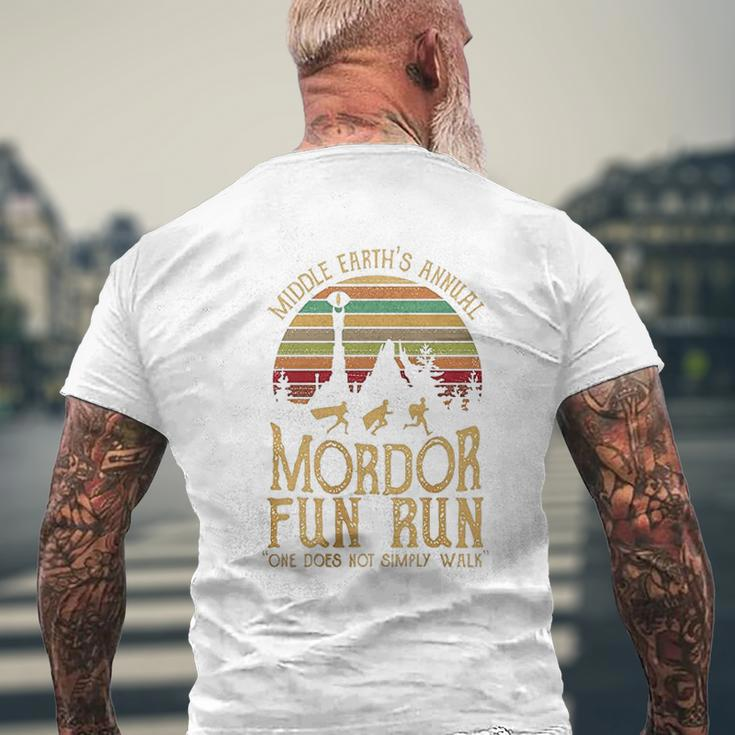 Middle Earth's Annual Mordor Fun Run One Does Not Simply Walk Mens Back Print T-shirt Gifts for Old Men