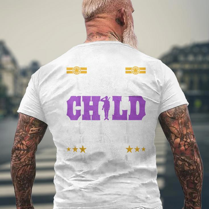 I Am A Military Child Purple Up For Military Child Month Men's T-shirt Back Print Gifts for Old Men