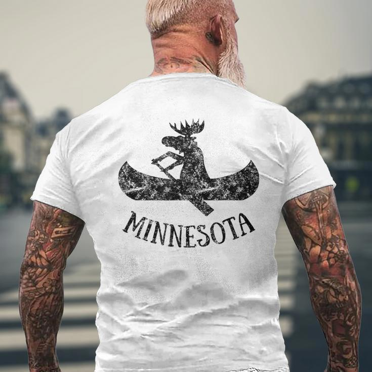 Minnesota Moose Moose Canoe Men's T-shirt Back Print Gifts for Old Men
