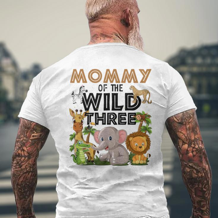 Mommy Of The Wild Three Birthday 3Rd Safari Jungle Family Men's T-shirt Back Print Gifts for Old Men