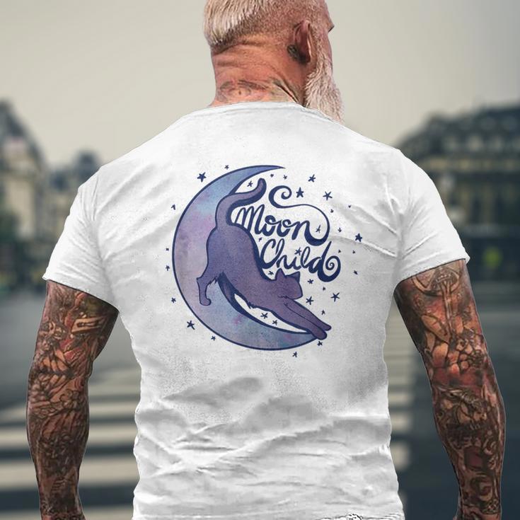 Moon Child Kitty Cats Purple Moonchild Men's T-shirt Back Print Gifts for Old Men