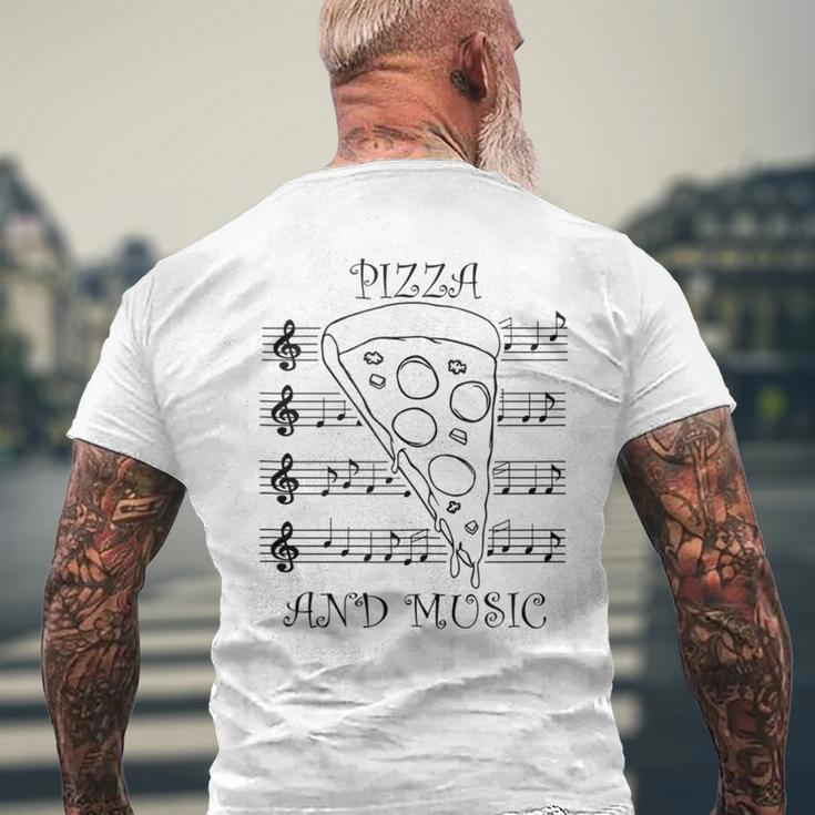 Musician And Pizza Fan Saying Italian Food Men's T-shirt Back Print Gifts for Old Men