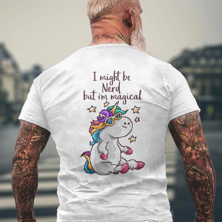 Nerd Pixel Einhorn 80S T-Shirt mit Rückendruck Geschenke für alte Männer