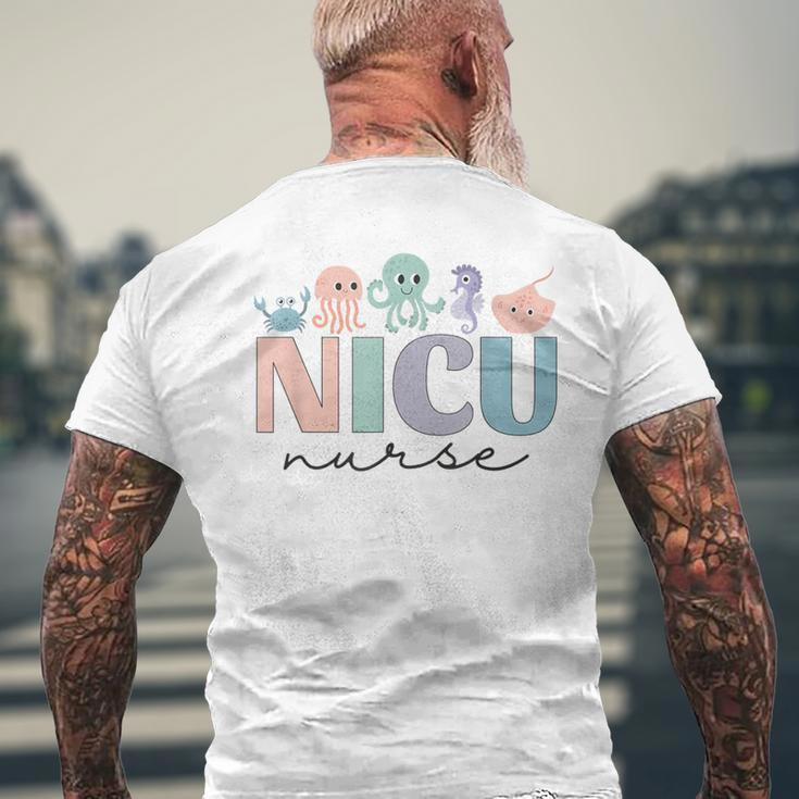 Nicu Ocean Sea Animals Neonatal Intensive Care Unit Nurse Men's T-shirt Back Print Gifts for Old Men