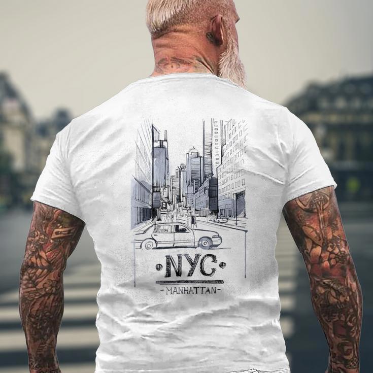 Ny New York City Nyc Manhattan Skylines Buildings Men's T-shirt Back Print Gifts for Old Men