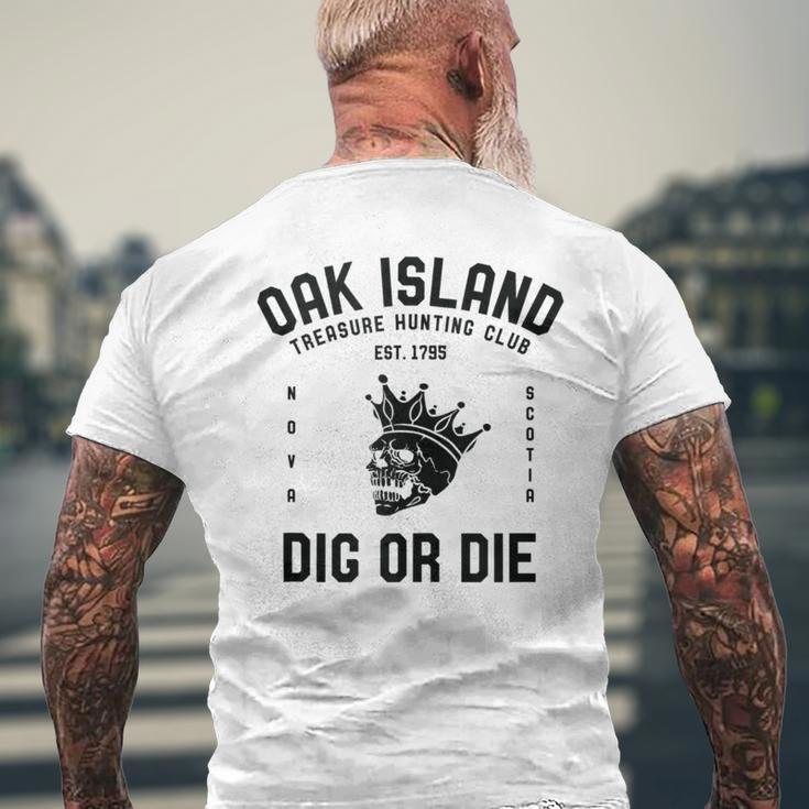 Oak Island Treasure Hunting Club Vintage Skull And Crown Mys Men's T-shirt Back Print Gifts for Old Men