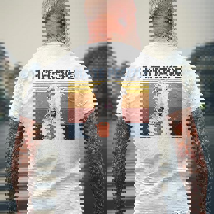 Odio A La Gente Bull Terrier Odio Retrointage Camiseta Hombre Estampado Espalda Regalos para ancianos