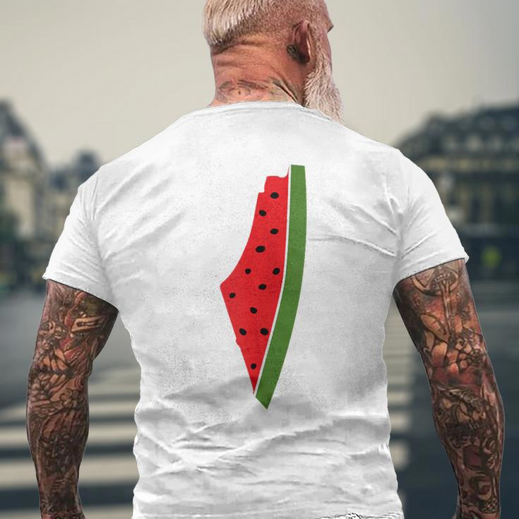 Palestine Peace Palestinian Watermelon Men's T-shirt Back Print Gifts for Old Men