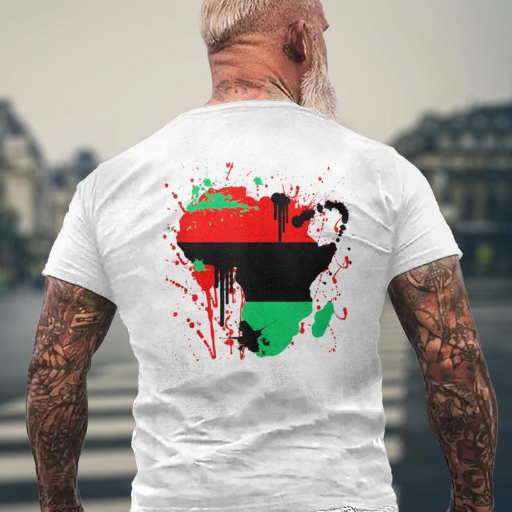 Pan African Flag Unia Map Of Africa Men's T-shirt Back Print Gifts for Old Men