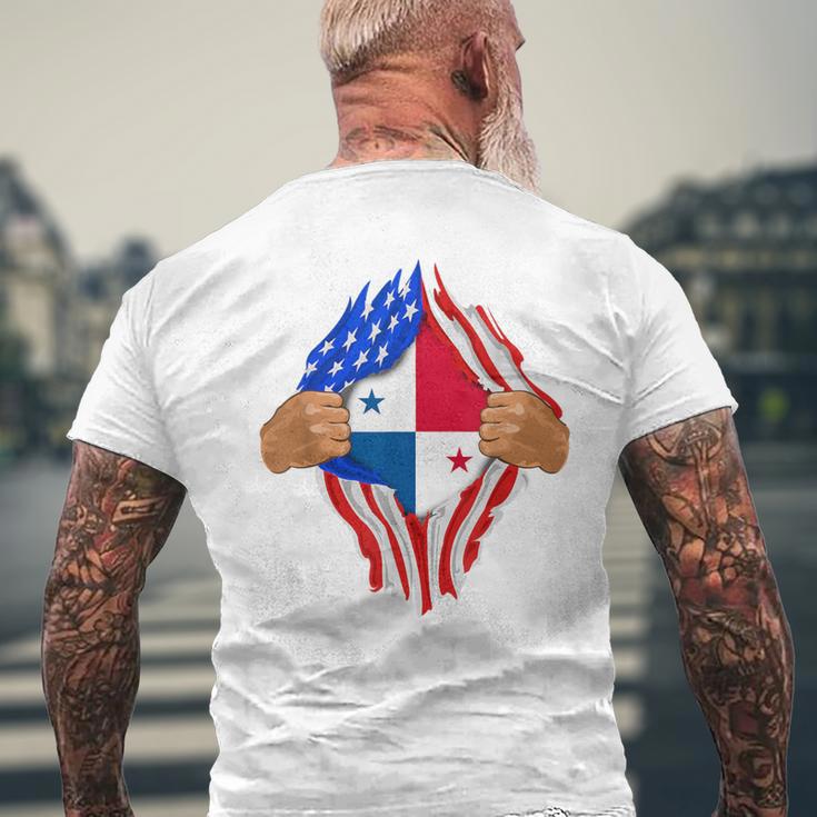 Panamanian Blood Inside Me Panama Flag Men's T-shirt Back Print Gifts for Old Men