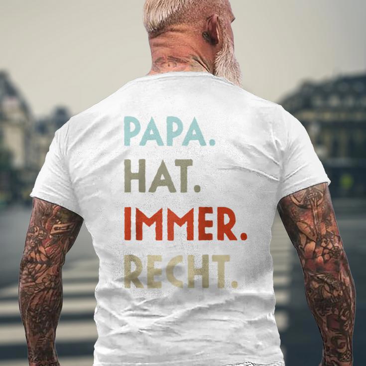 Papa Hat Immer Recht Lustige Idee Zumatertag Raglan T-Shirt mit Rückendruck Geschenke für alte Männer