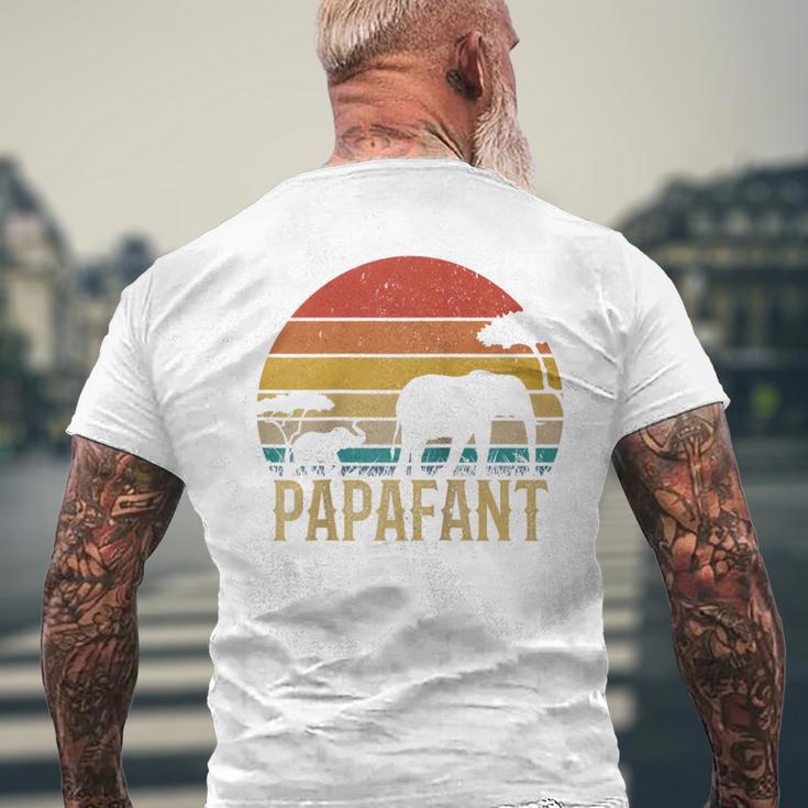 Papafant Papa Elefant Retrointage Sunsetatertag Savanne Raglan T-Shirt mit Rückendruck Geschenke für alte Männer