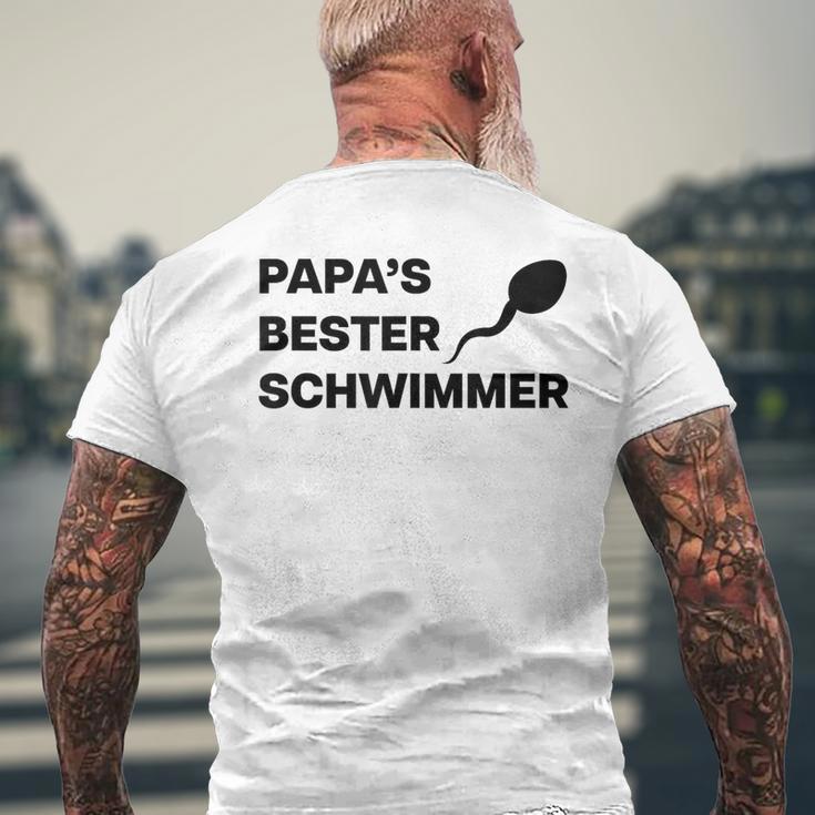 Papa's Bester Schwimmer X Lecker Bierchen Party Outfit T-Shirt mit Rückendruck Geschenke für alte Männer