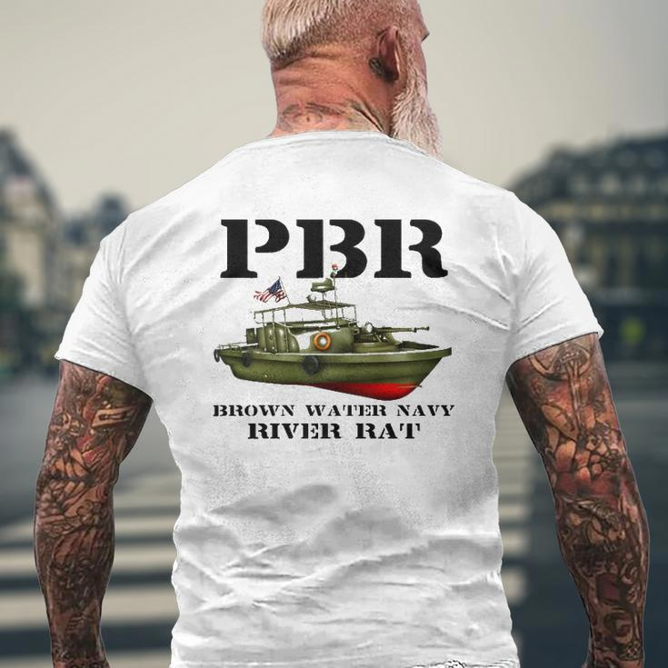 Pbr Brown Water Navy Mens Back Print T-shirt Gifts for Old Men