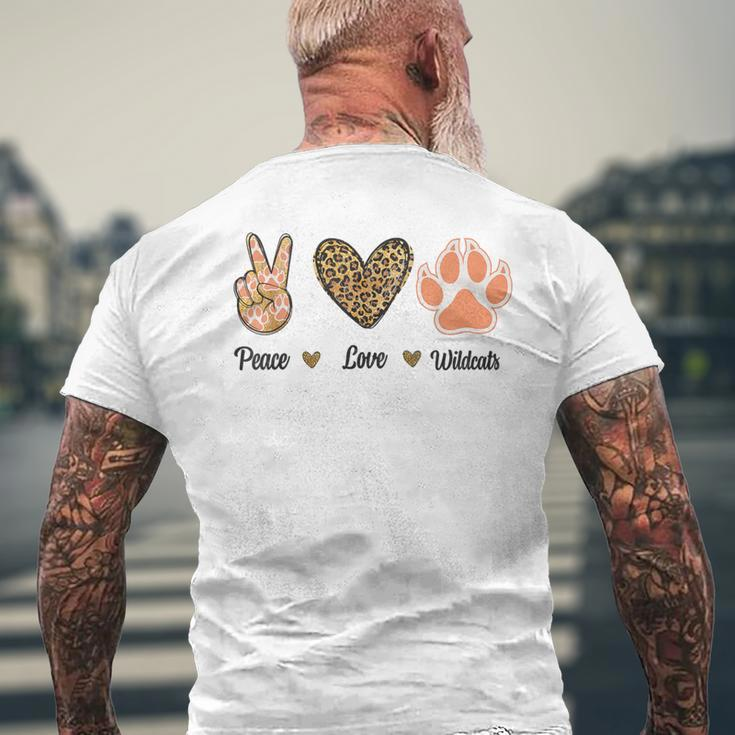 Peace Love Wildcats Leopard Wild Cats Animals Lovers Men Men's T-shirt Back Print Gifts for Old Men