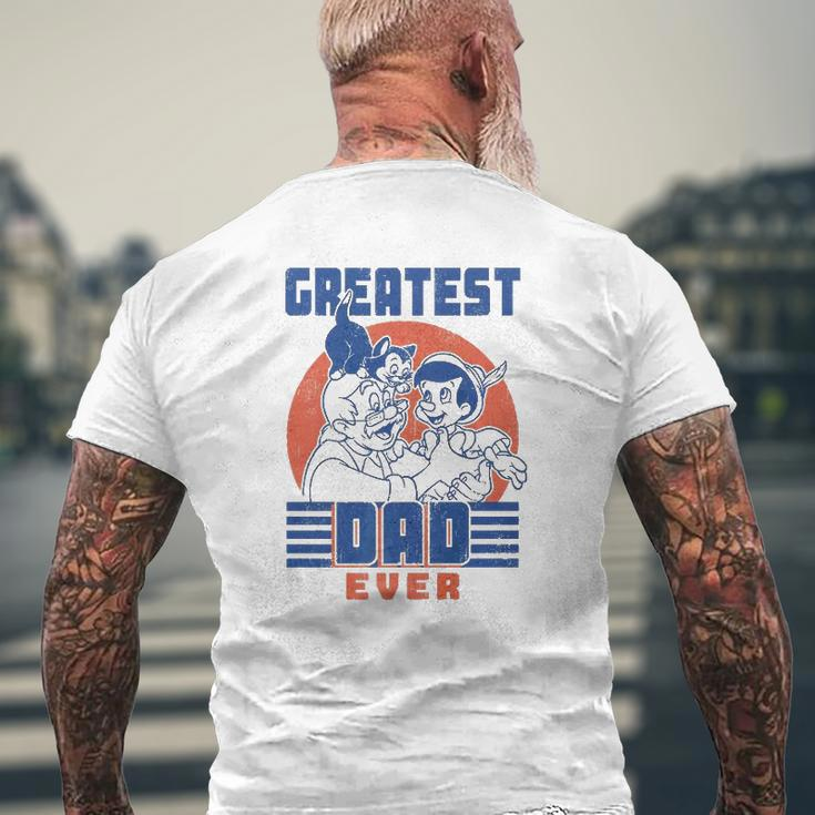 Pinocchio And Geppetto Greatest Dad Ever No Lie Mens Back Print T-shirt Gifts for Old Men