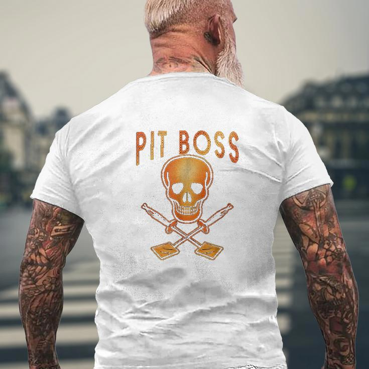 Pit Boss Grilling Skull And Spatulas Mens Back Print T-shirt Gifts for Old Men