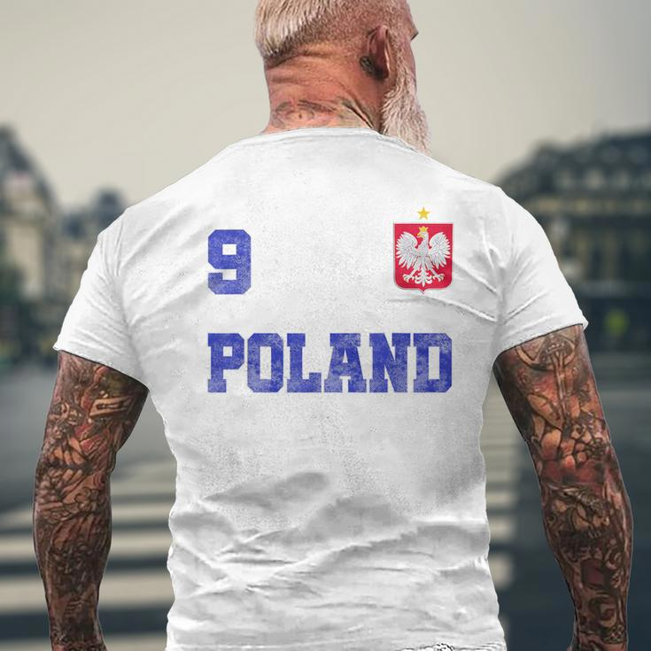 Poland Soccer Jersey Number Nine Polish Flag Futebol Fan Mens Back Print T-shirt Gifts for Old Men